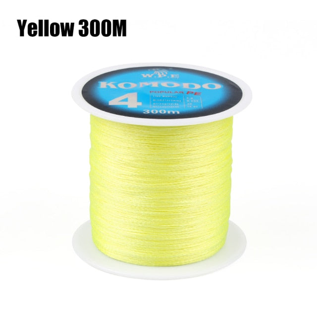 W.P.E KOMODO Series Braided Fishing Line 4 Strands 100M 150M 300M PE Braided Fishing Wire 0.6#-4.0# 10-40lb Carp Fishing Tackle