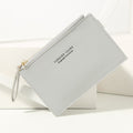 Men's Women's PU Zipper Cash ID Card Credit Card Holder Pure Color Mini Business Card Case Name Card Holder Holiday Gift