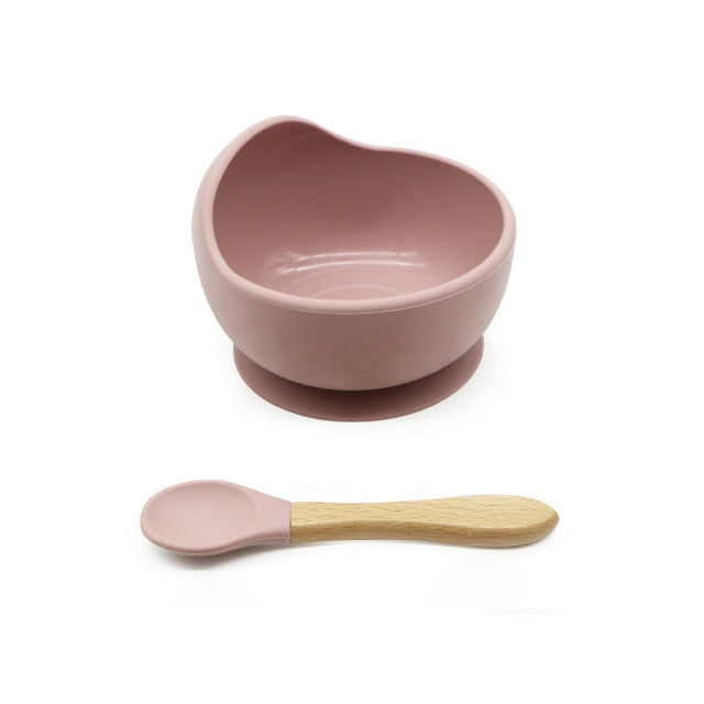 1Set Baby Bowl&Bib Personalized Name Baby Dishes Non-Slip Crockery Silicone Baby Feeding Bowl Tableware BPA Free for Baby Plate