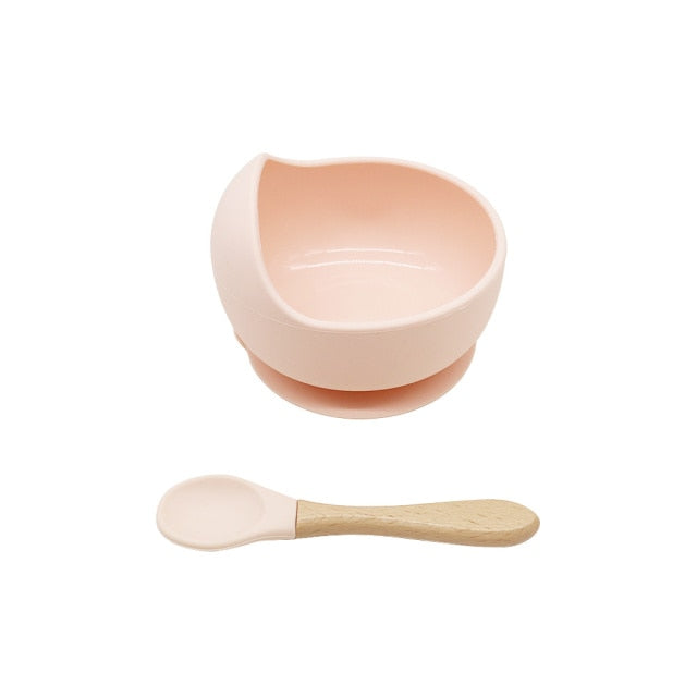 1Set Baby Bowl&Bib Personalized Name Baby Dishes Non-Slip Crockery Silicone Baby Feeding Bowl Tableware BPA Free for Baby Plate