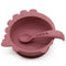 1Set Baby Bowl&Bib Personalized Name Baby Dishes Non-Slip Crockery Silicone Baby Feeding Bowl Tableware BPA Free for Baby Plate
