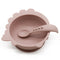 1Set Baby Bowl&Bib Personalized Name Baby Dishes Non-Slip Crockery Silicone Baby Feeding Bowl Tableware BPA Free for Baby Plate