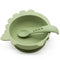 1Set Baby Bowl&Bib Personalized Name Baby Dishes Non-Slip Crockery Silicone Baby Feeding Bowl Tableware BPA Free for Baby Plate