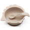1Set Baby Bowl&Bib Personalized Name Baby Dishes Non-Slip Crockery Silicone Baby Feeding Bowl Tableware BPA Free for Baby Plate