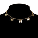 Gold Silver Color Chain Butterfly Chain Pendant Choker Necklace Women Statement Collare Bohemia Beach Jewelry Gift Collier Cheap