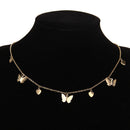 Gold Silver Color Chain Butterfly Chain Pendant Choker Necklace Women Statement Collare Bohemia Beach Jewelry Gift Collier Cheap
