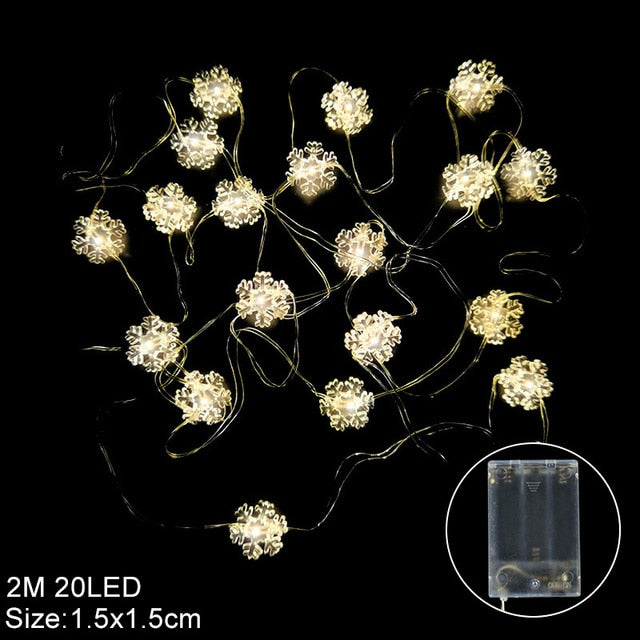 Snowflake LED Light Christmas Decorations For Home Hanging Garland Christmas Tree Decor Ornament 2022 Navidad Xmas Gift New Year