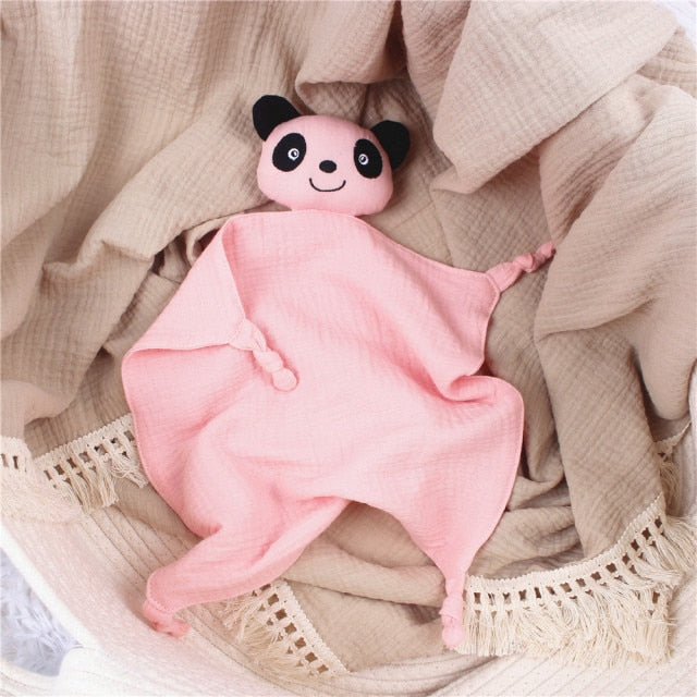 Baby Cotton Muslin Comforter Blanket Soft Newborn Sleeping Dolls Kids Fashion Sleep Toy Soothe Appease Towel Bibs