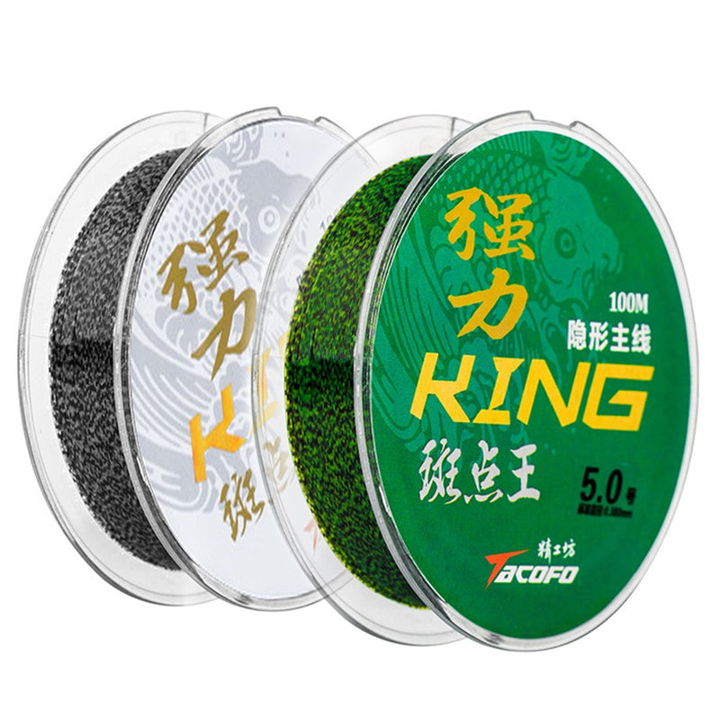 100m Invisible Fishing Line Speckle Carp Fluorocarbon Line Super Strong Spotted Line Sinking Fluorocarbon On Line