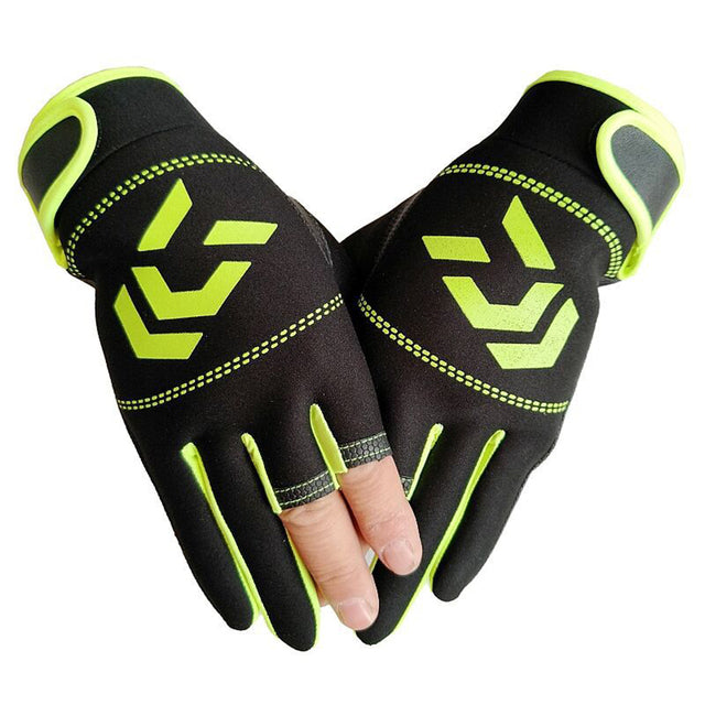 1 Pair Fishing Gloves Women Men Universal Fishing Protection Anti-slip Gloves Three Fingers Outdoor Half Finger Angling Gloves