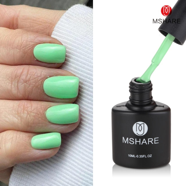 MSHARE Milky Rose Nail Gel Polish UV LED vernis Semi Permanent Varnish Soak Off Cured With Nail Dryer