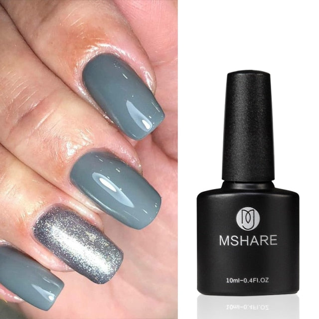 MSHARE Milky Rose Nail Gel Polish UV LED vernis Semi Permanent Varnish Soak Off Cured With Nail Dryer