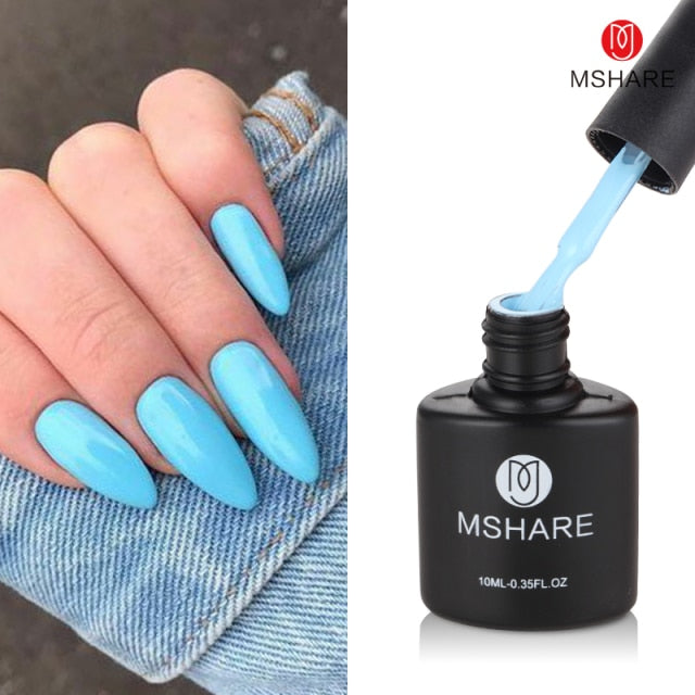 MSHARE Milky Rose Nail Gel Polish UV LED vernis Semi Permanent Varnish Soak Off Cured With Nail Dryer
