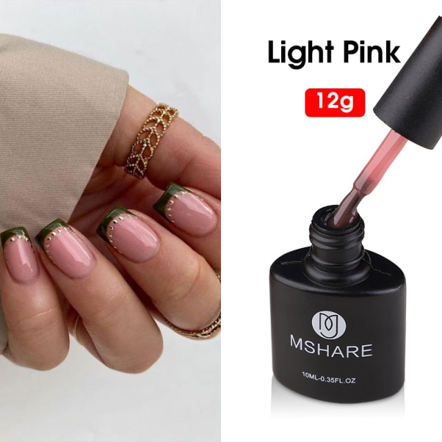 MSHARE Milky Rose Nail Gel Polish UV LED vernis Semi Permanent Varnish Soak Off Cured With Nail Dryer