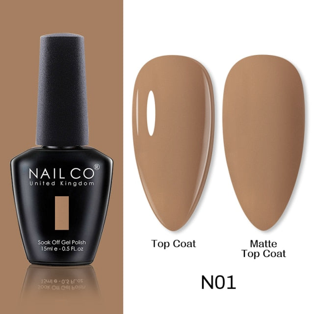 NAILCO 15ml Camel Coffee Chocolate Brown Colors Series Gel Nail Varnish DIY Gel Polish Nail Art Manicure Gellak Design Lacquer