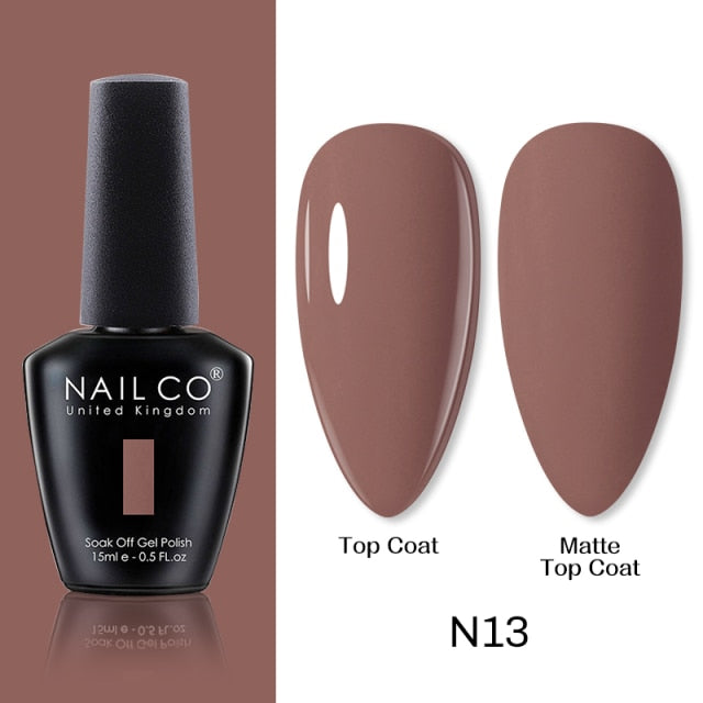 NAILCO 15ml Camel Coffee Chocolate Brown Colors Series Gel Nail Varnish DIY Gel Polish Nail Art Manicure Gellak Design Lacquer