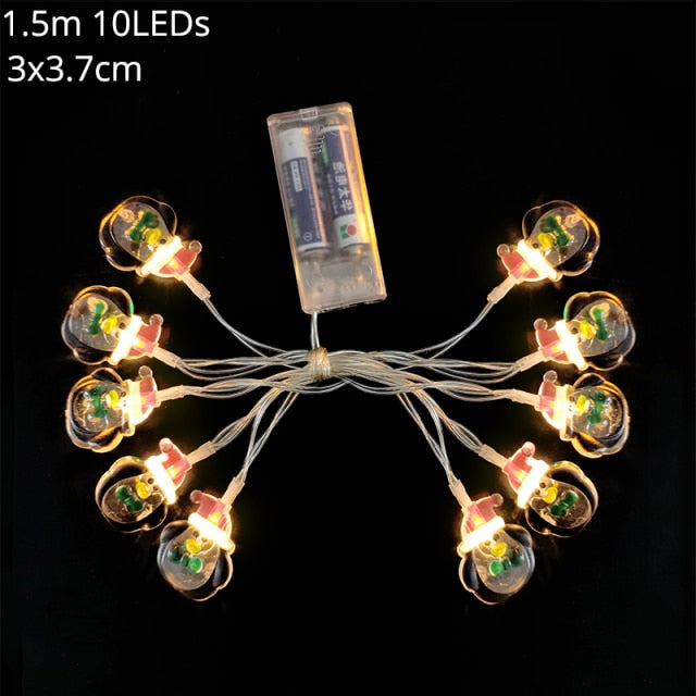 1.5m 10Led Halloween Pumpkin Ghost Skeletons Bat Spider Led Light String Festival Bar Home Party Decor Christmas Ornament