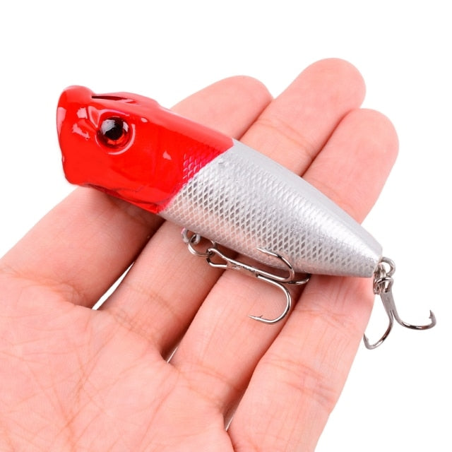 1Pcs Fishing Lures 6.5cm/12g Topwater Popper Bait 5 Color Hard Bait Artificial Wobblers Plastic Fishing Tackle with 6