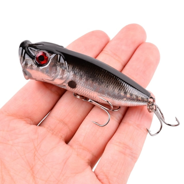 1Pcs Fishing Lures 6.5cm/12g Topwater Popper Bait 5 Color Hard Bait Artificial Wobblers Plastic Fishing Tackle with 6