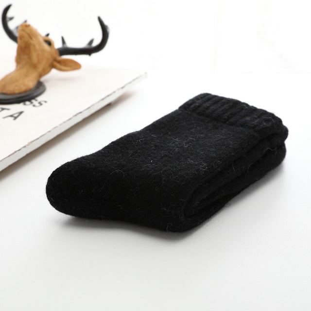 Winter Warm Merino Wool Male Men Socks Women Socks Super Thicker Solid Socks Merino Wool Rabbit Socks Against Cold Snow