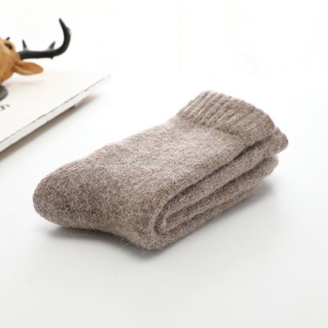 Winter Warm Merino Wool Male Men Socks Women Socks Super Thicker Solid Socks Merino Wool Rabbit Socks Against Cold Snow