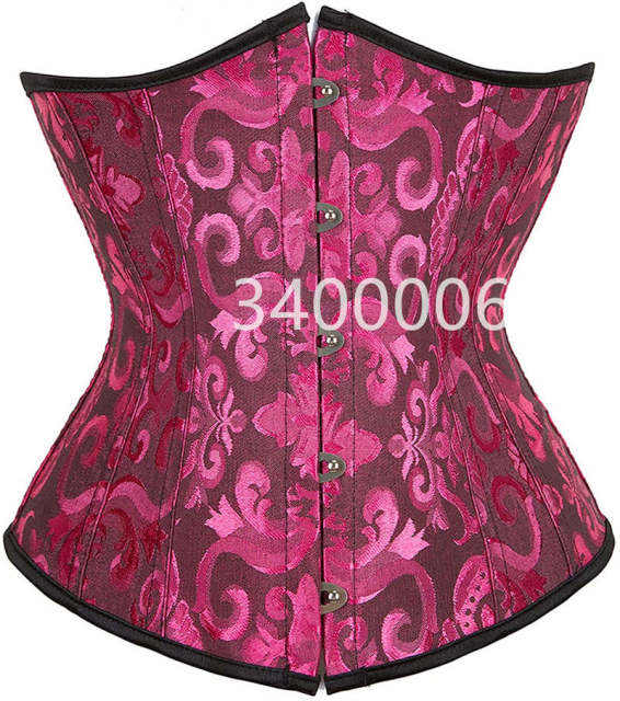 Caudutas Corset Underbust Women's Gothc Sexy Lingerie Top Jacquard Floral Costume Halloween Plus Size Red White Black Pink Green