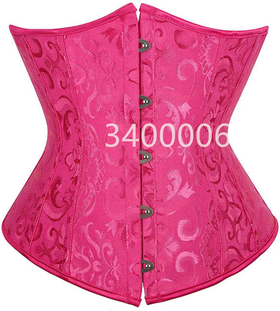 Caudutas Corset Underbust Women's Gothc Sexy Lingerie Top Jacquard Floral Costume Halloween Plus Size Red White Black Pink Green