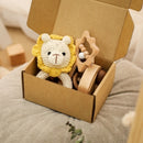 Baby Towel Newborn Bath Set Gifts Box Double Sided Cotton Blanket Wooden Rattle Brushs Bracelet Crochet Baby Bath Gifts Products