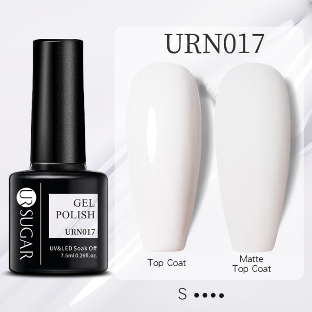 UR SUGAR 7.5ml Black White Red Glitter Color Gel Nail Polish Matte Gel Semi Permanent UV LED Lamp Nail Gel Need Matte Top Coat