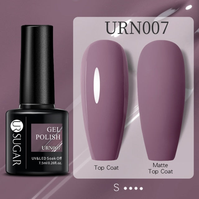 UR SUGAR 7.5ml Black White Red Glitter Color Gel Nail Polish Matte Gel Semi Permanent UV LED Lamp Nail Gel Need Matte Top Coat