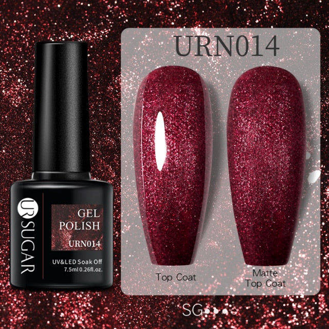 UR SUGAR 7.5ml Black White Red Glitter Color Gel Nail Polish Matte Gel Semi Permanent UV LED Lamp Nail Gel Need Matte Top Coat