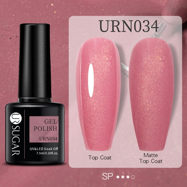 UR SUGAR 7.5ml Black White Red Glitter Color Gel Nail Polish Matte Gel Semi Permanent UV LED Lamp Nail Gel Need Matte Top Coat