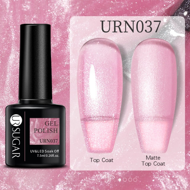 UR SUGAR 7.5ml Black White Red Glitter Color Gel Nail Polish Matte Gel Semi Permanent UV LED Lamp Nail Gel Need Matte Top Coat