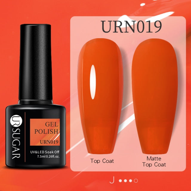 UR SUGAR 7.5ml Black White Red Glitter Color Gel Nail Polish Matte Gel Semi Permanent UV LED Lamp Nail Gel Need Matte Top Coat