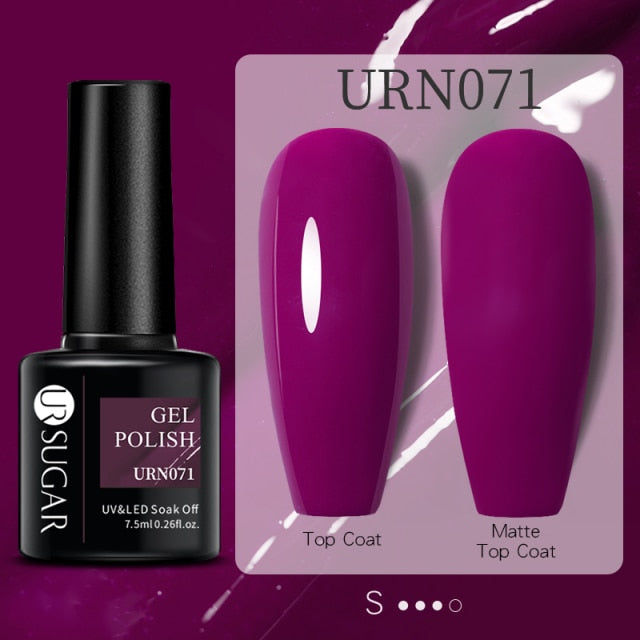 UR SUGAR 7.5ml Black White Red Glitter Color Gel Nail Polish Matte Gel Semi Permanent UV LED Lamp Nail Gel Need Matte Top Coat