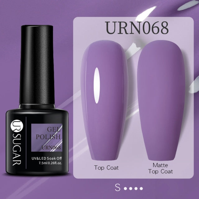 UR SUGAR 7.5ml Black White Red Glitter Color Gel Nail Polish Matte Gel Semi Permanent UV LED Lamp Nail Gel Need Matte Top Coat