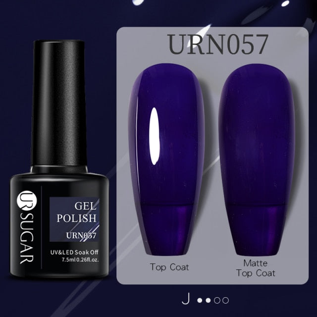 UR SUGAR 7.5ml Black White Red Glitter Color Gel Nail Polish Matte Gel Semi Permanent UV LED Lamp Nail Gel Need Matte Top Coat