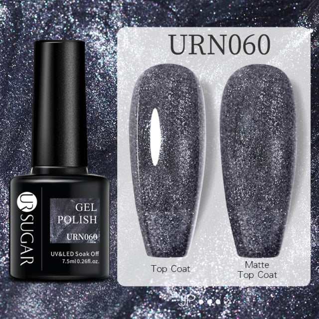 UR SUGAR 7.5ml Black White Red Glitter Color Gel Nail Polish Matte Gel Semi Permanent UV LED Lamp Nail Gel Need Matte Top Coat