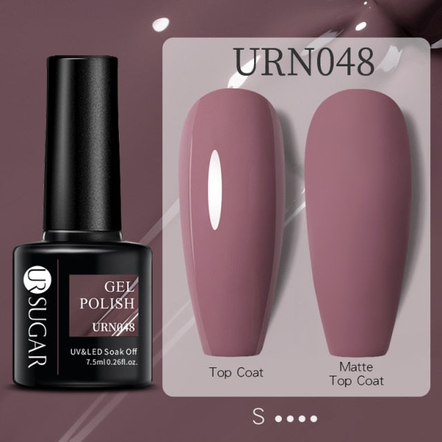 UR SUGAR 7.5ml Black White Red Glitter Color Gel Nail Polish Matte Gel Semi Permanent UV LED Lamp Nail Gel Need Matte Top Coat