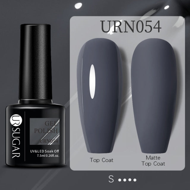 UR SUGAR 7.5ml Black White Red Glitter Color Gel Nail Polish Matte Gel Semi Permanent UV LED Lamp Nail Gel Need Matte Top Coat