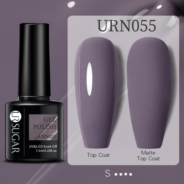 UR SUGAR 7.5ml Black White Red Glitter Color Gel Nail Polish Matte Gel Semi Permanent UV LED Lamp Nail Gel Need Matte Top Coat