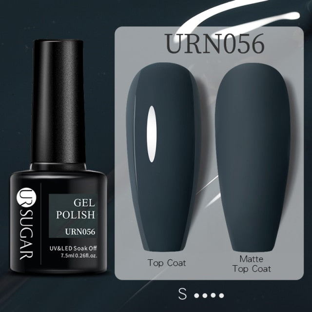 UR SUGAR 7.5ml Black White Red Glitter Color Gel Nail Polish Matte Gel Semi Permanent UV LED Lamp Nail Gel Need Matte Top Coat