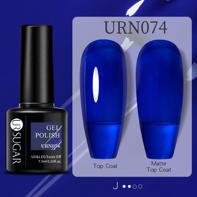 UR SUGAR 7.5ml Black White Red Glitter Color Gel Nail Polish Matte Gel Semi Permanent UV LED Lamp Nail Gel Need Matte Top Coat