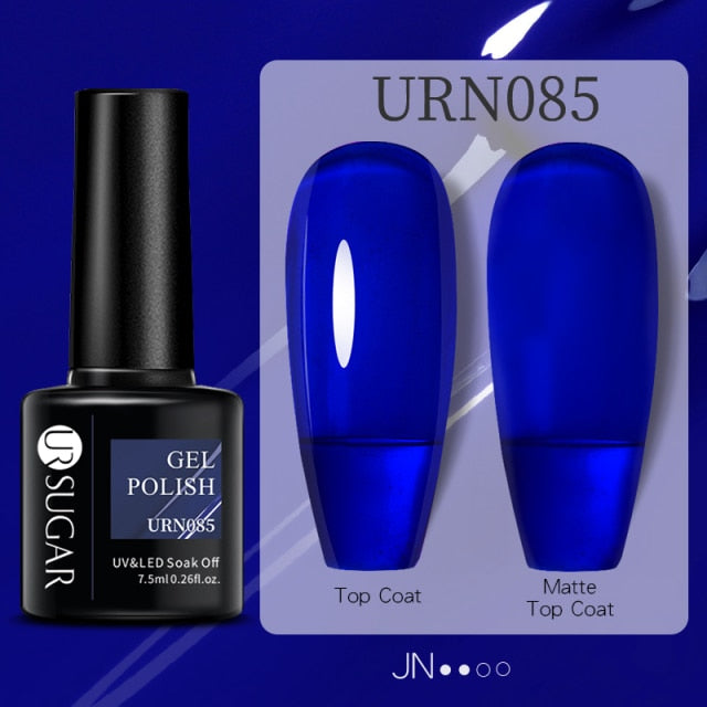 UR SUGAR 7.5ml Black White Red Glitter Color Gel Nail Polish Matte Gel Semi Permanent UV LED Lamp Nail Gel Need Matte Top Coat