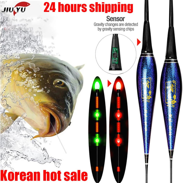 JiuYu Nano Smart Led Fishing Float Highly Sensitive Fish Bite Remind Buoy Gravity Sensor Glowing Electric Night Without Battery