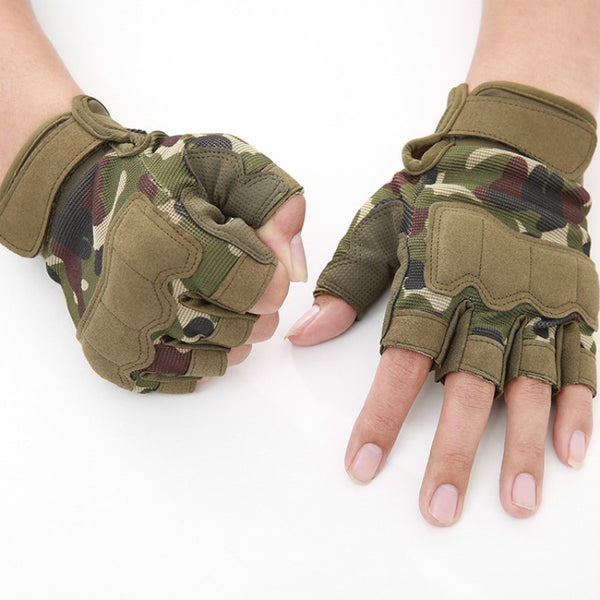 Men's Tactical Gloves Military Army Shooting Fingerless Gloves Anti-Slip Outdoor Hunting Sports Paintball Airsoft Bicycle Gloves
