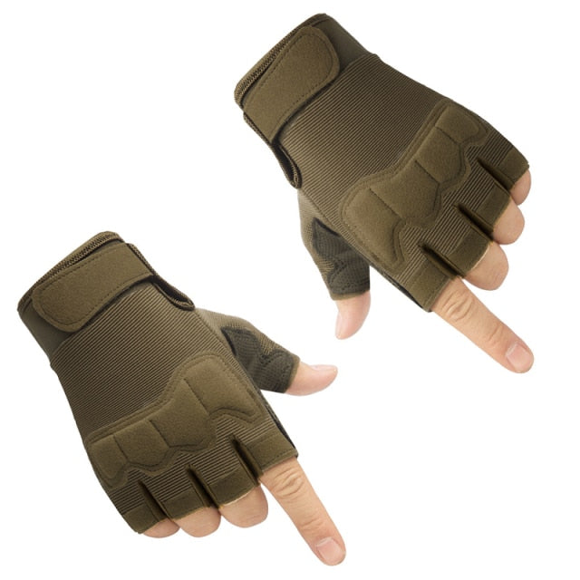 Men's Tactical Gloves Military Army Shooting Fingerless Gloves Anti-Slip Outdoor Hunting Sports Paintball Airsoft Bicycle Gloves