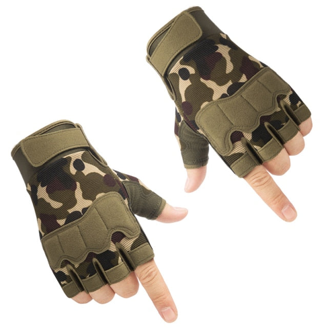Men's Tactical Gloves Military Army Shooting Fingerless Gloves Anti-Slip Outdoor Hunting Sports Paintball Airsoft Bicycle Gloves