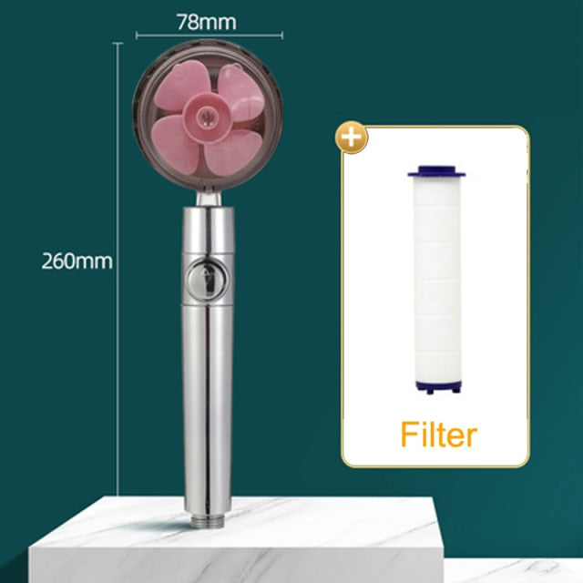 2021 Shower Head Water Saving Flow 360 Degrees Rotating With Small Fan ABS Rain High Pressure spray Nozzle Bathroom Accessories