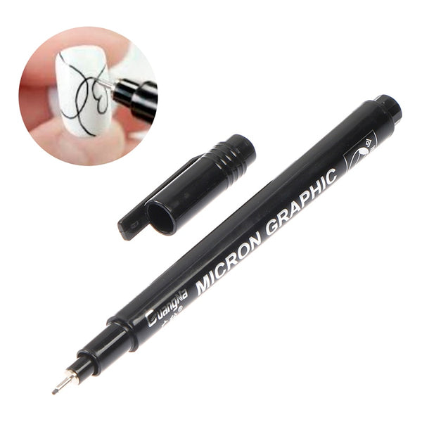 1pcs Nail Art Graffiti Pen Black Color UV Gel Polish Design Dot Painting Detailing Pen Brushes DIY Nail Art Adorn Tools